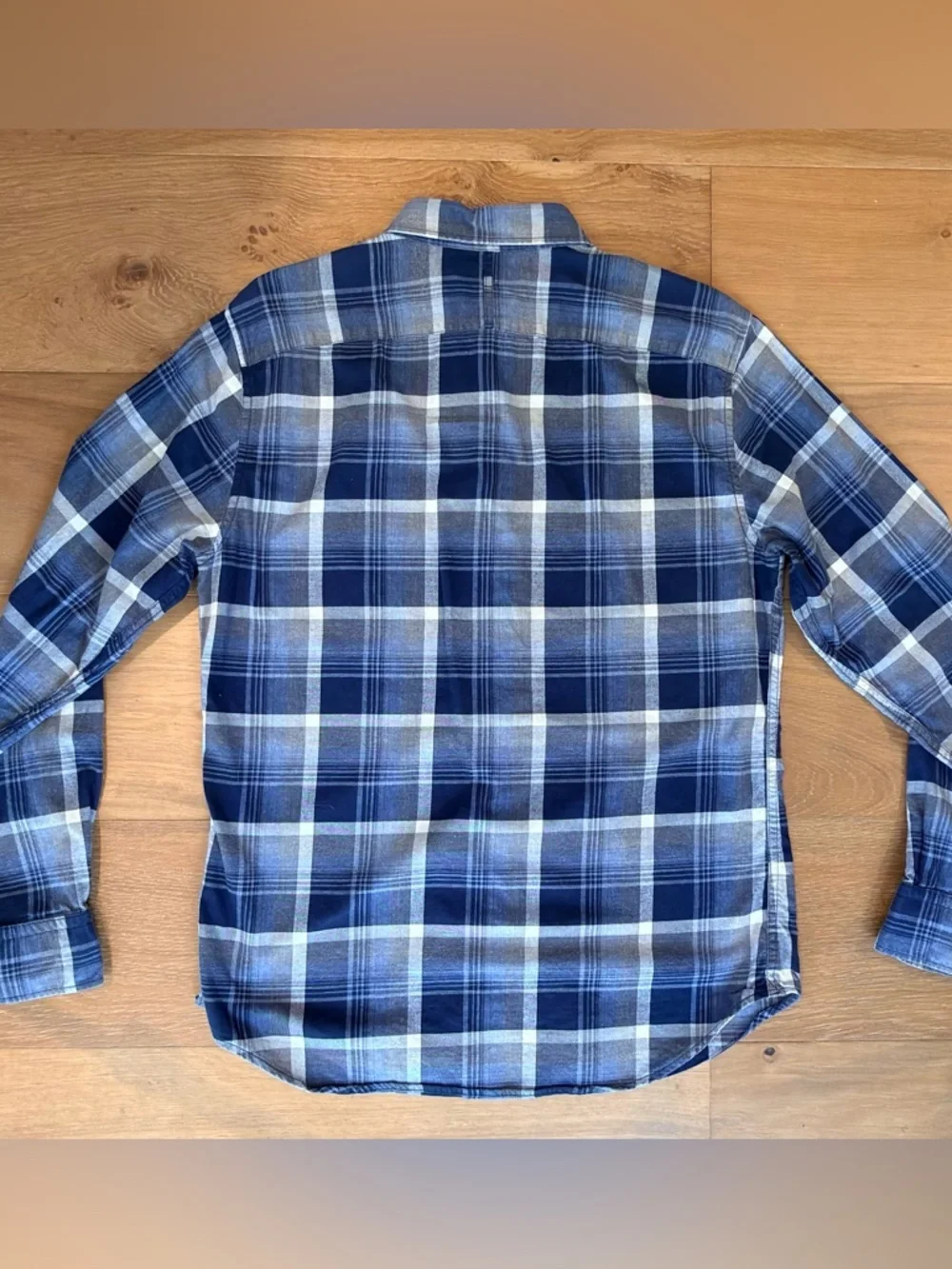 BUNDLE Banana Republic Grant Fit Luxe Flannel Plaid Shirts Blue Gray Mens Medium